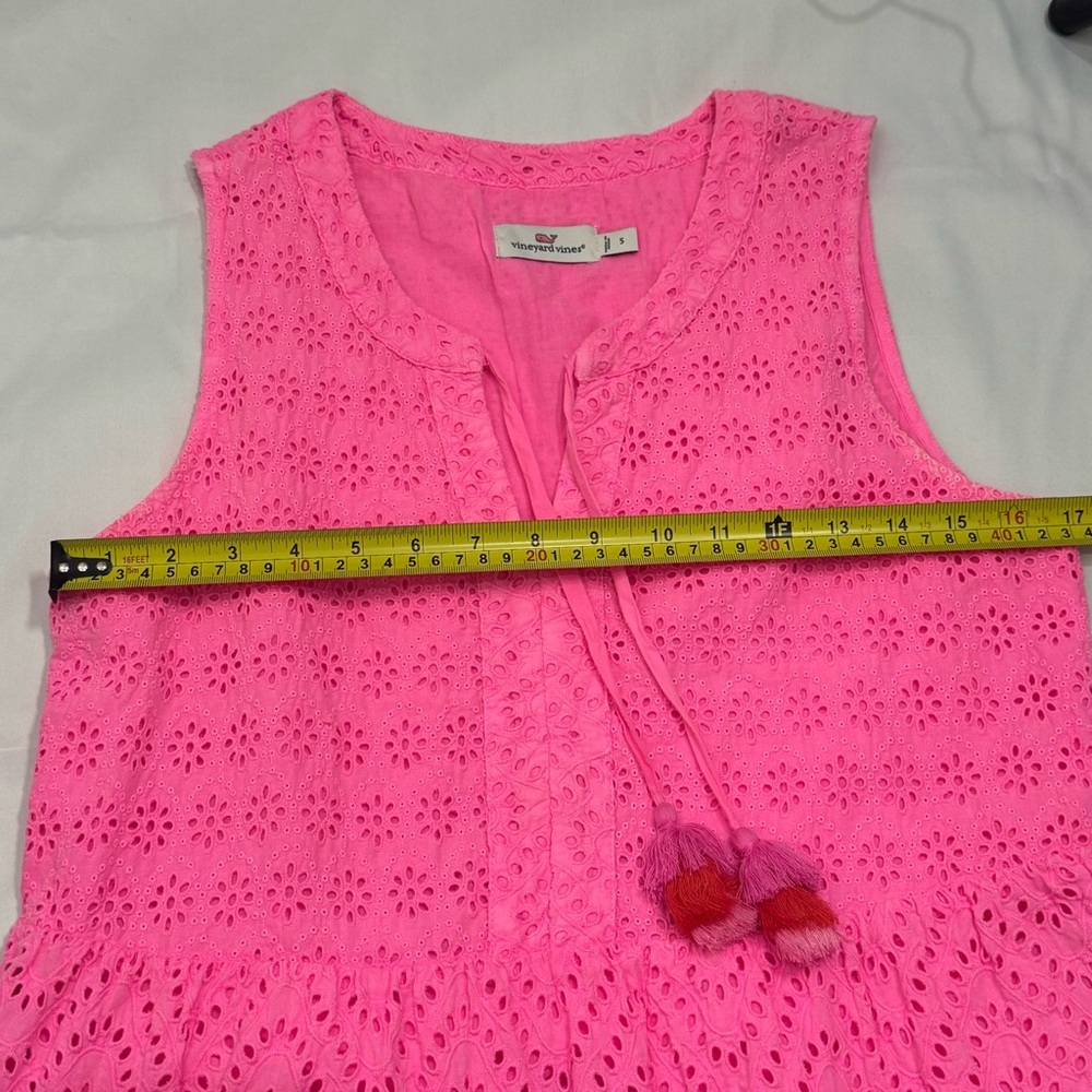 Vineyard Vines Women's Pink Eyelet  Sleeveless Tiered Top Size S - Picture 12 of 13